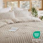 Beige Boho Tufted Queen Comforter Set, 3 Pieces