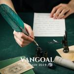 VANGOAL Vintage Green Feather Pen and Ink Set