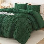 Emerald Green Boho King Comforter Set, 3 Pieces