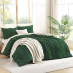 Emerald Green Boho King Comforter Set, 3 Pieces