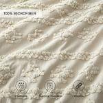 Beige King Comforter Set with Tufted Geometry