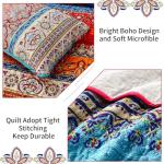 Bohemian Quilt Set for Queen Beds, 3 Pieces
