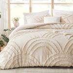 Beige Boho Tufted California King Comforter Set