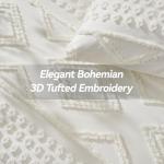 Boho Queen Comforter Set with Sheets – Beige