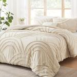Beige Boho Tufted California King Comforter Set