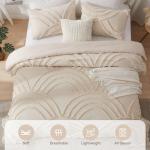 Beige Boho Tufted California King Comforter Set