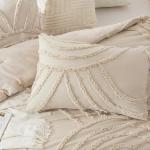 Beige Boho Tufted California King Comforter Set