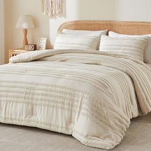 Boho Chic Beige Comforter Set for Queen Bed