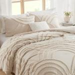 Beige Boho Tufted California King Comforter Set
