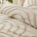 Beige Boho Tufted California King Comforter Set