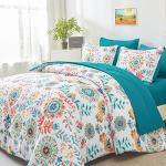 Boho Floral Queen Comforter Set - 7 Pieces