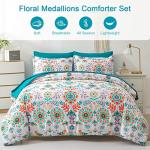 Boho Floral Queen Comforter Set - 7 Pieces