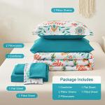 Boho Floral Queen Comforter Set - 7 Pieces