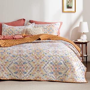 Reversible Boho King Quilt Set with Shams