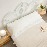 Boho White Body Pillowcase with Ruffled Fringe