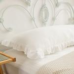 Boho White Body Pillowcase with Ruffled Fringe