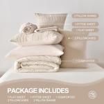 Beige Tufted Queen Comforter Set - 7 Pieces