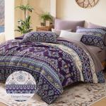 Dark Purple Boho Queen Size Comforter Set, 7 PCS