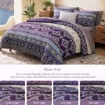 Dark Purple Boho Queen Size Comforter Set, 7 PCS