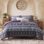 Dark Purple Boho Queen Size Comforter Set, 7 PCS