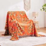 Soft Cotton Boho Throw Blanket - Floral Design