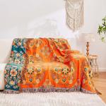 Soft Cotton Boho Throw Blanket - Floral Design