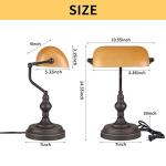 Vintage Banker Desk Lamp with USB Port