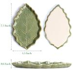 Green Leaf Ceramic Spoon Rest for Kitchen