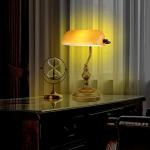 Vintage Banker Desk Lamp with USB Port