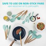 18-Piece Silicone Cooking Utensils Set in Teal