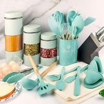 18-Piece Silicone Cooking Utensils Set in Teal
