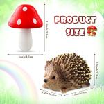 Hedgehog and Mushroom Garden Decor Set, 6 Pieces