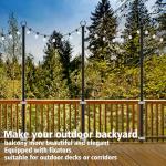 10Ft Outdoor String Light Poles - 4 Pack