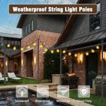 10Ft Outdoor String Light Poles - 4 Pack