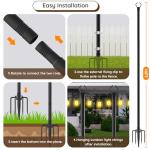 10Ft Outdoor String Light Poles - 4 Pack