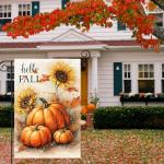 Autumn Double-Sided Garden Flags with Sunflowers & Pumpkins