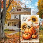 Autumn Double-Sided Garden Flags with Sunflowers & Pumpkins