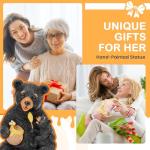 Solar Loving Bear Garden Statue with Lights