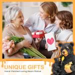 Solar Loving Bear Garden Statue with Lights