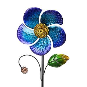 Blue Flower Wind Spinner for Garden Decor