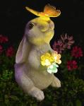 Solar Garden Rabbit Statues with LED Light