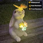 Solar Garden Rabbit Statues with LED Light