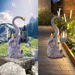 Solar Elephant Garden Light Statue for Decor