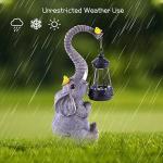 Solar Elephant Garden Light Statue for Decor