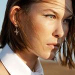 Sparkly Gold Star Dangle Earrings for Women