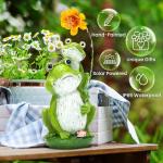 Loving Frog Solar Garden Statue for Outdoor Decor