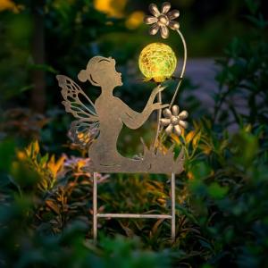 Solar Fairy Figurine Garden Lights Stake