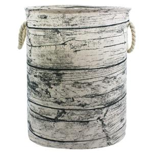 Collapsible Tree Stump Laundry Basket with Rope Handles