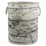 Collapsible Tree Stump Laundry Basket with Rope Handles