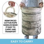 Collapsible Tree Stump Laundry Basket with Rope Handles